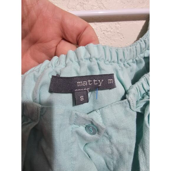 Matty M Dress Womens Flutter Sleeve Size Small Baby Blue w Belt and Pockets(813) - Picture 3 of 4